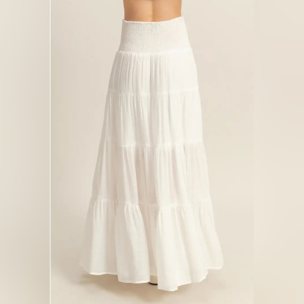 Smocked Waist Tiered Maxi Skirt - Picture 4 of 5